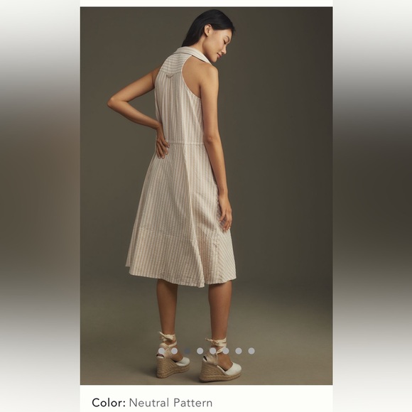 Pilcro Cream Button Down Sleeveless Sundress Size Small - Picture 7 of 8